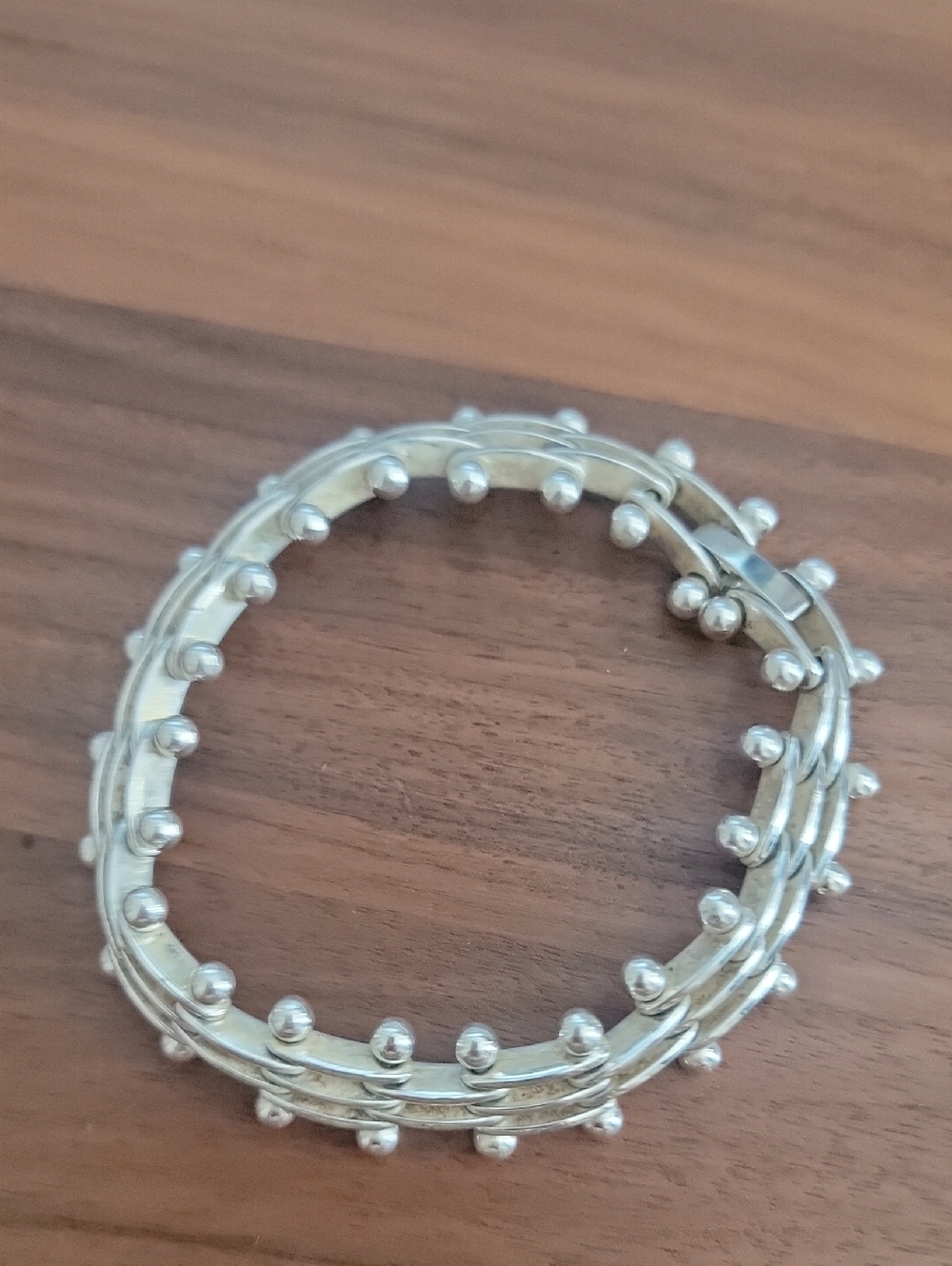 Sterling Silver Mens Beaded Multi-Strand Bracelet 32grams